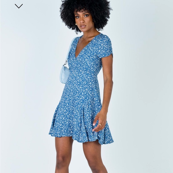 Princess Polly The Sting Mini Dress Blue - Picture 1 of 4